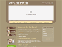Tablet Screenshot of baystardental.com